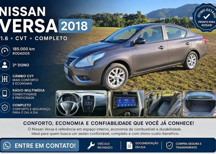 Nissan Versa 2018 1.6 Sv Cvt